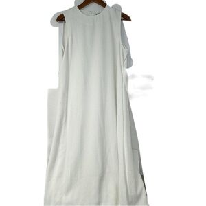 Story woman’s large white sleeveless Aline midi dress fancy holiday party fun